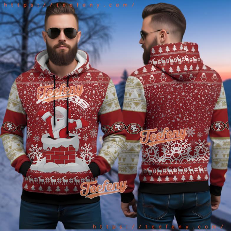 San Francisco 49Ers Santa Chimney Ugly Christmas Hoodie 3D Print San Francisco 49Ers Santa Chimney Ugly Christmas Hoodie 3D Print
