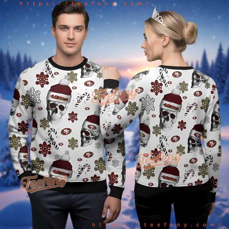 San Francisco 49Ers Santa Skulls Ugly Christmas Sweater