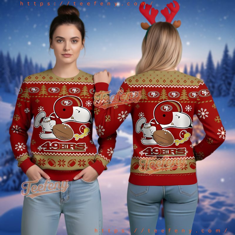 San Francisco 49Ers Snoopy Running Ugly Christmas Sweater