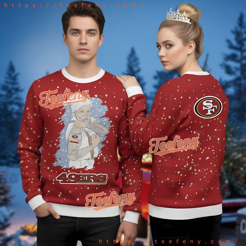 San Francisco 49Ers Tattooed Santa Ugly Christmas Sweater