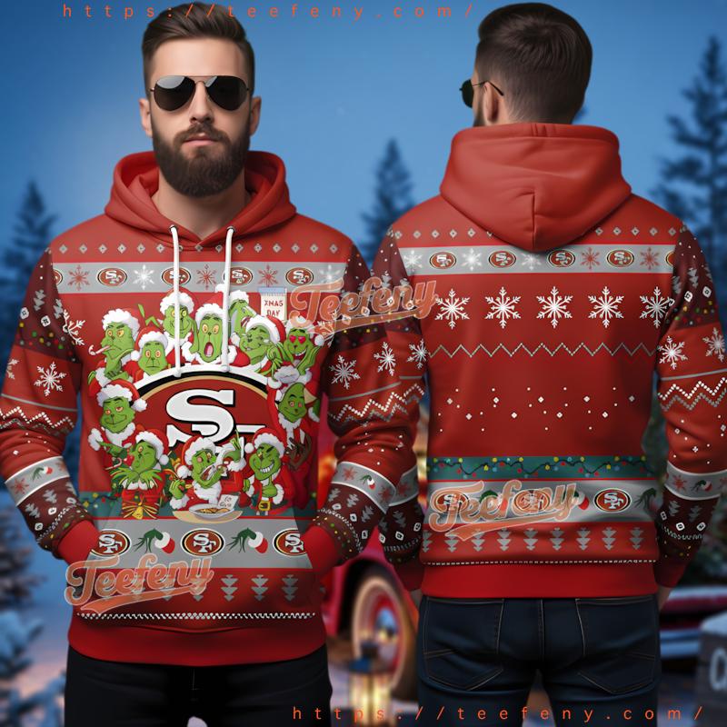 San Francisco 49Ers Team Grinches Ugly Christmas 3D Hoodie San Francisco 49Ers Team Grinches Ugly Christmas 3D Hoodie