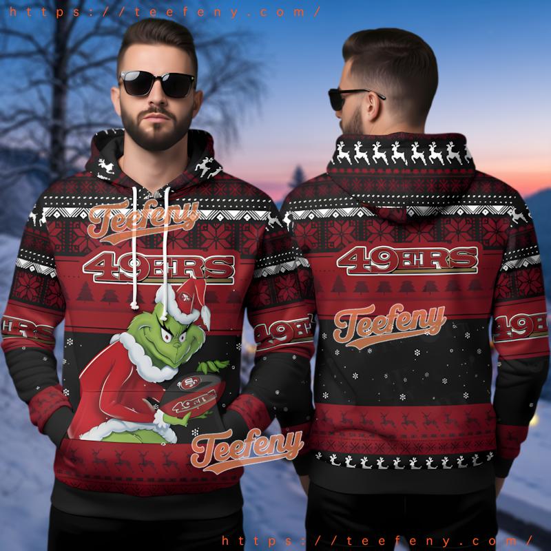 San Francisco 49Ers The Grinch Stealing Christmas Ugly 3D Print Hoodie San Francisco 49Ers The Grinch Stealing Christmas Ugly 3D Print Hoodie