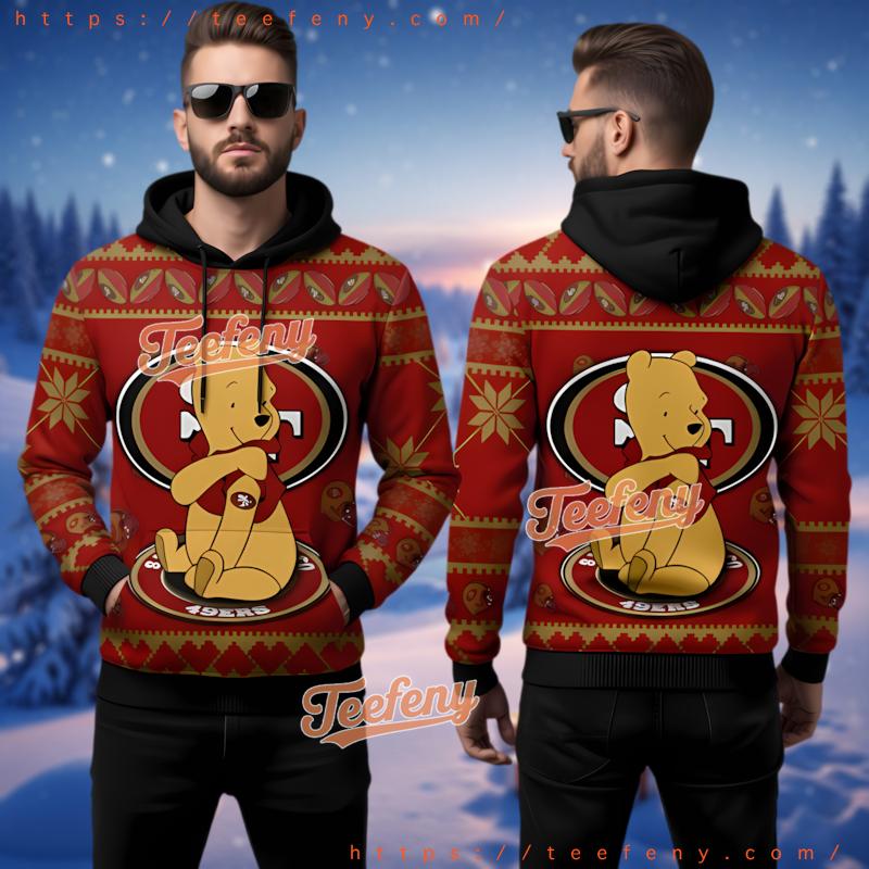 San Francisco 49Ers Winnie The Pooh Ugly 3D Hoodie San Francisco 49Ers Winnie The Pooh Ugly 3D Hoodie