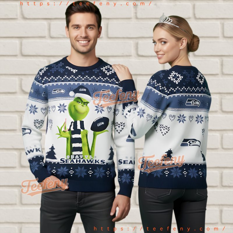 Seattle Seahawks Grinch Naughty Ugly Christmas Sweater