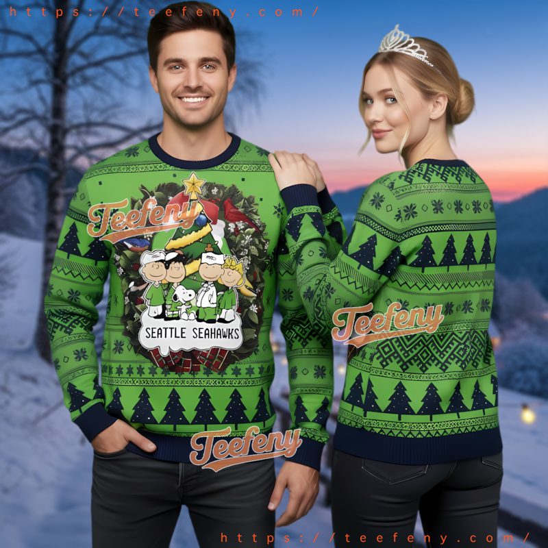 Seattle Seahawks Peanuts Snoopy Ugly Christmas Sweater