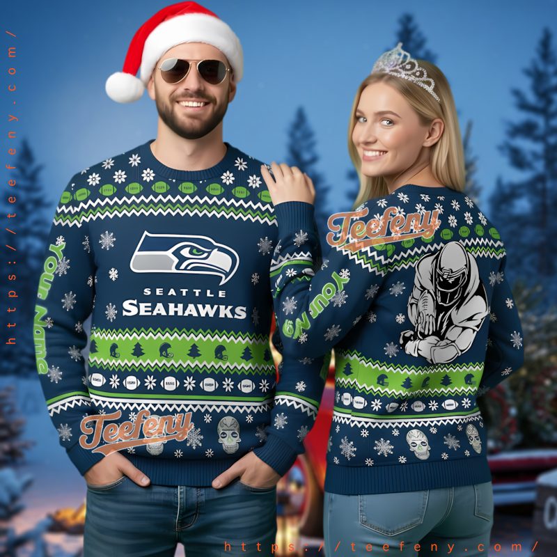 Seattle Seahawks Personalized Ugly Christmas Sweater