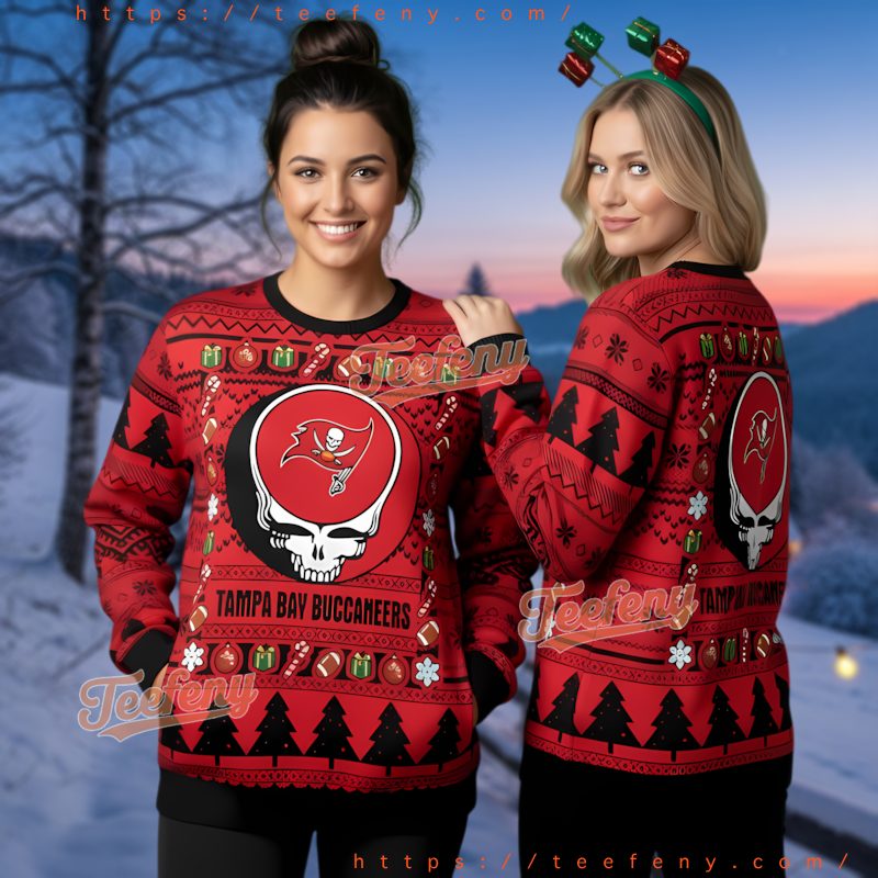 Tampa Bay Buccaneers Dead Stealie Ugly Christmas Sweater Fan