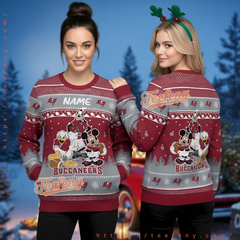 Tampa Bay Buccaneers Disney Personalized Ugly Christmas Sweater