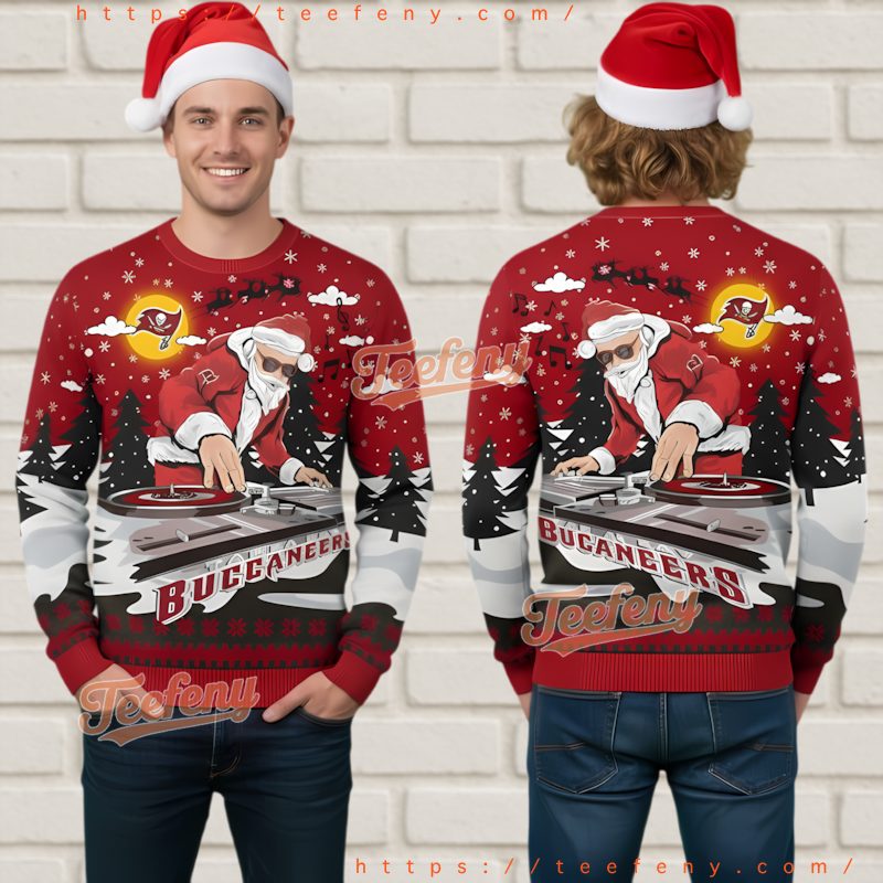 Tampa Bay Buccaneers Dj Santa Claus Ugly Christmas Sweater