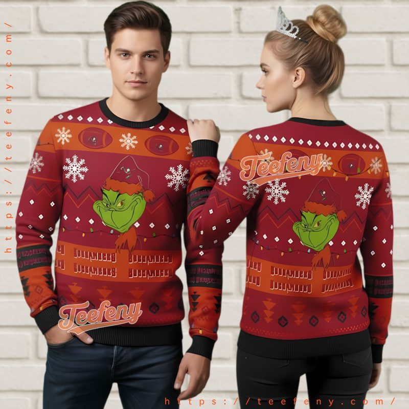 Tampa Bay Buccaneers Grinch Face Ugly Christmas Sweater