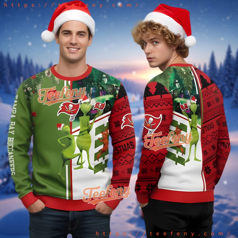 Tampa Bay Buccaneers Grinch Scooby Doo Ugly Christmas Sweater