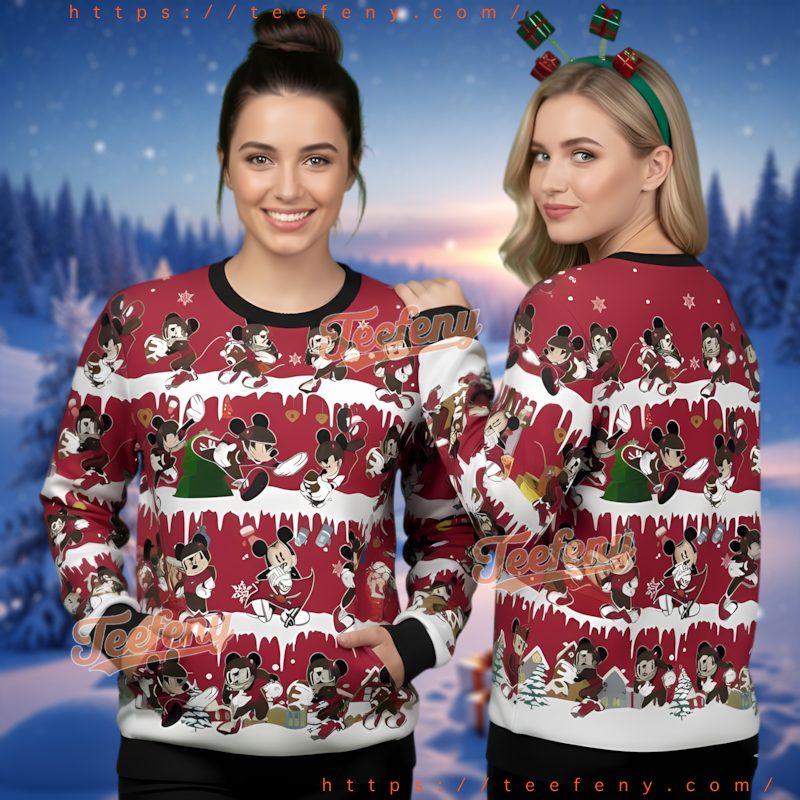 Tampa Bay Buccaneers Mickey Pattern Ugly Christmas Sweater