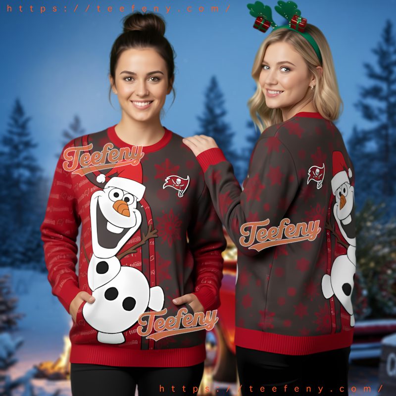 Tampa Bay Buccaneers Olaf Santa Hat Ugly Sweater