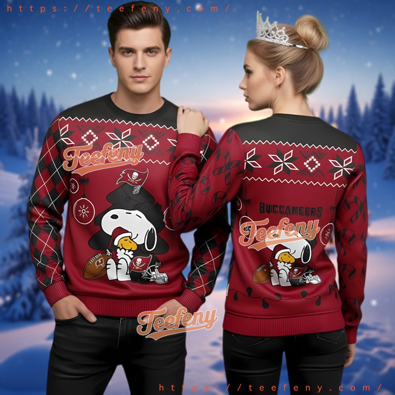 Tampa Bay Buccaneers Snoopy Santa Ugly Christmas Sweater