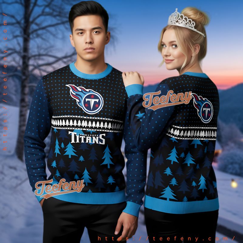Tennessee Titans Christmas Tree Forest Ugly Sweater