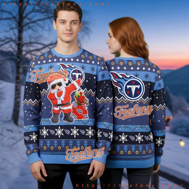 Tennessee Titans Funny Dab Santa Ugly Christmas Sweater Holiday Gift