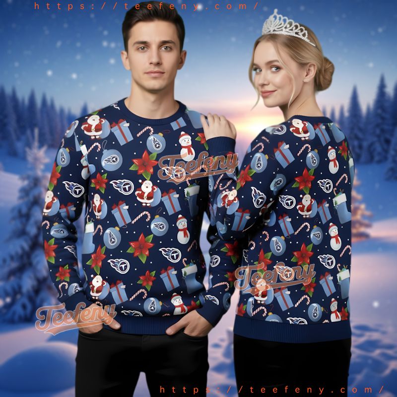 Tennessee Titans Logo Ornaments Ugly Christmas Sweater Men Women