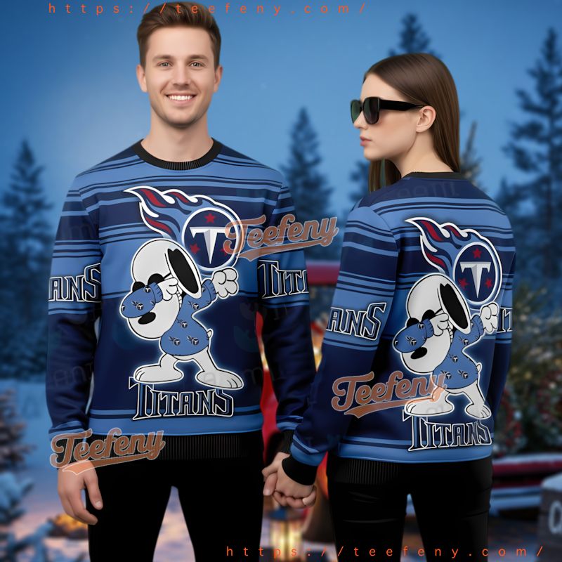 Tennessee Titans Peanuts Dabbing Ugly Christmas Sweater