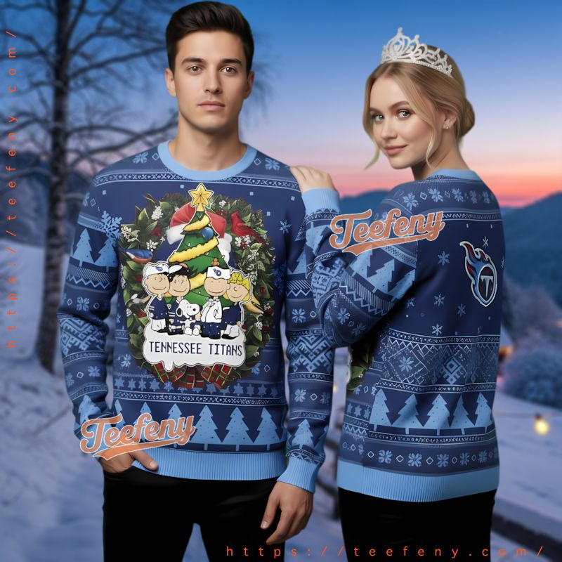 Tennessee Titans Peanuts Gameday Ugly Christmas Sweatshirt