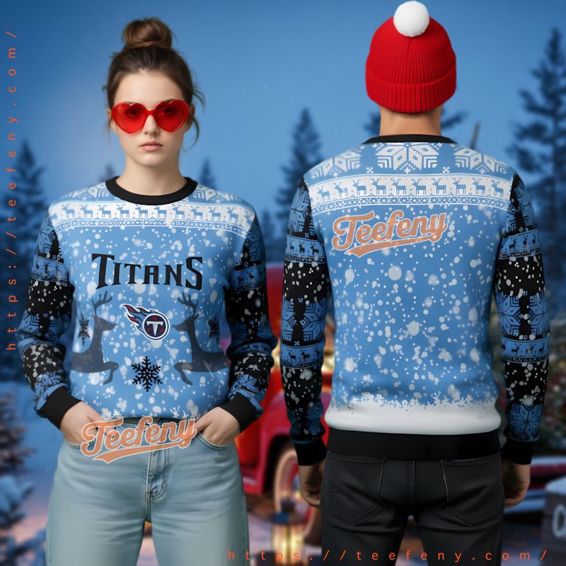 Tennessee Titans Reindeer Pattern Ugly Christmas Sweater