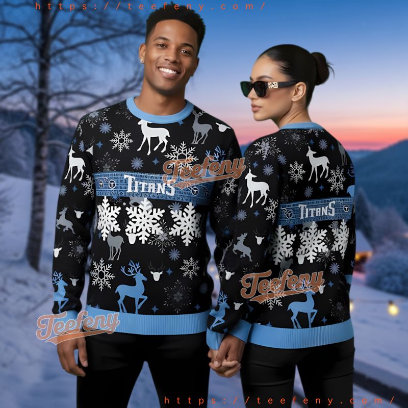 Tennessee Titans Reindeer Snowflake Ugly Christmas Sweater