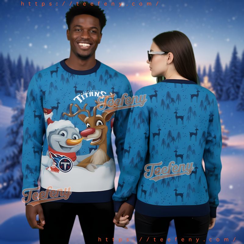 Tennessee Titans Snowman Reindeer Ugly Christmas Sweater