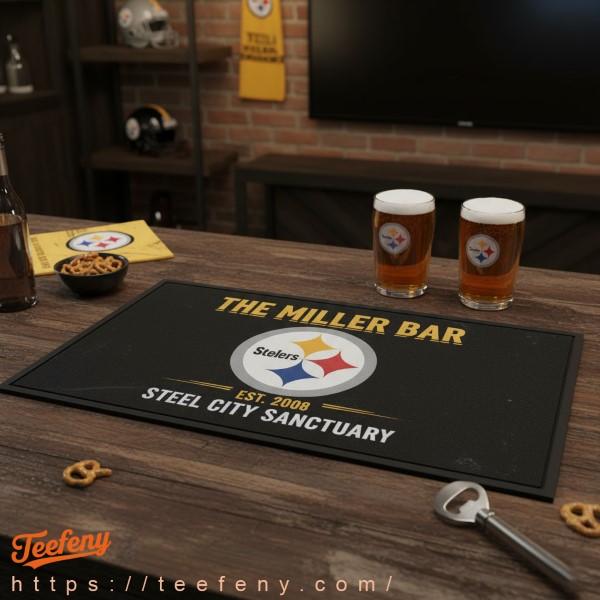 Personalized Steelers Man Cave Bar Mat Personalized Steelers Man Cave Bar Mat