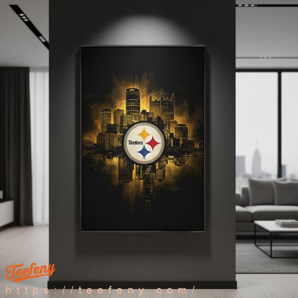 Pittsburgh Skyline and Steelers Logo Wall Art Pittsburgh Skyline and Steelers Logo Wall Art