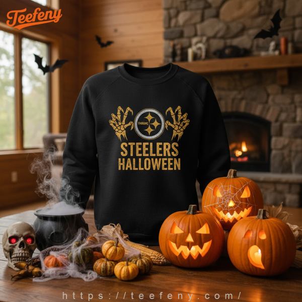 Steelers Halloween Sweatshirt Spooky and Sporty Steelers Halloween Sweatshirt Spooky and Sporty