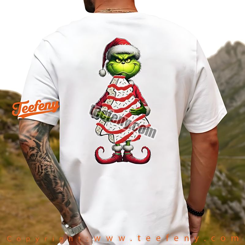 Christmas Tree Cake Shirt Grinch Funny Holiday Snack Gift