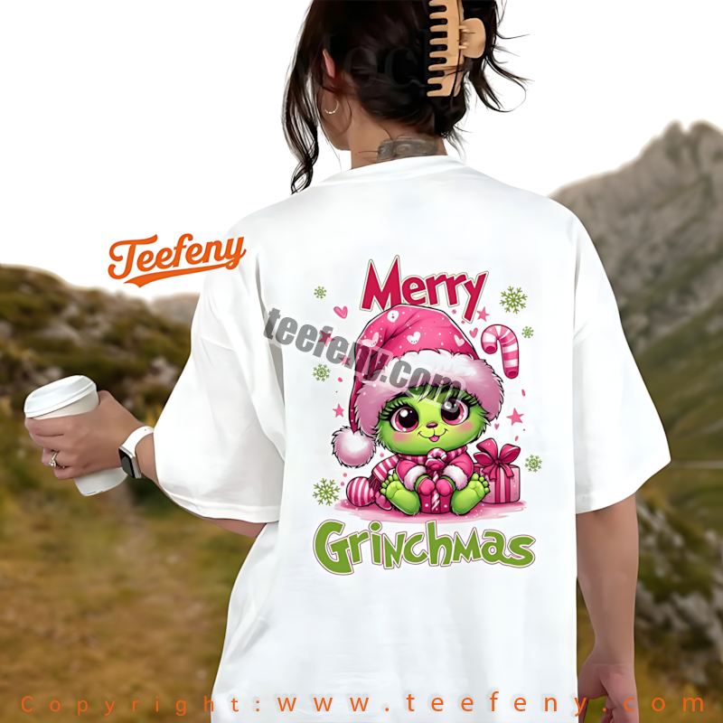 Cute Merry Grinchmas Baby Grinch Shirt Pink Christmas Gift