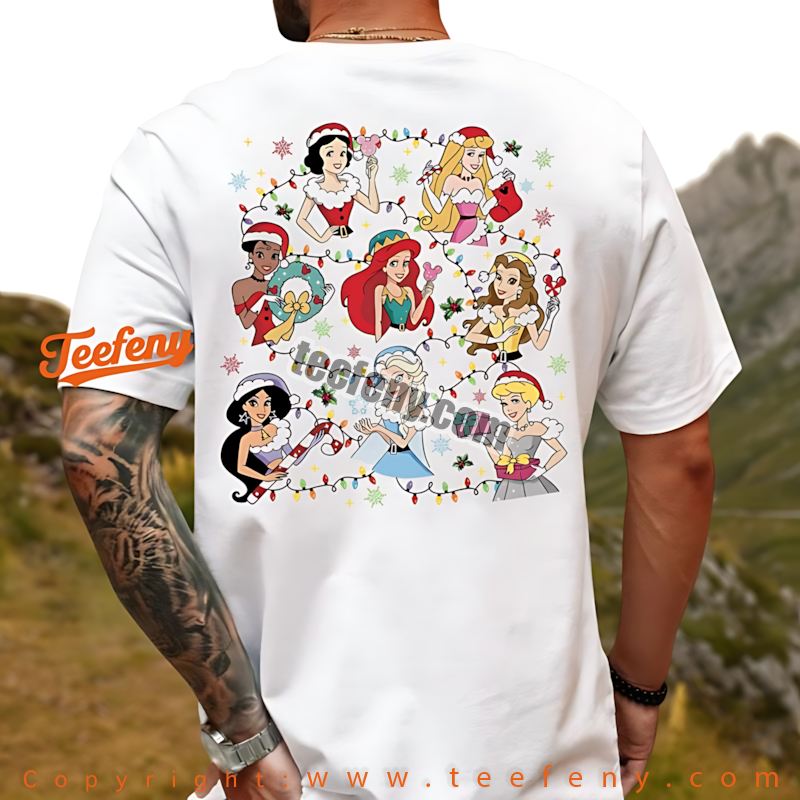 Disney Stitch Shirt Christmas Lights Holiday Tee Gift Idea