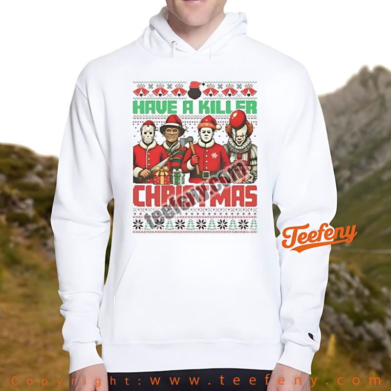 Horror Movie Ugly Christmas Hoodie Killer Santa Claus Horror Movie Ugly Christmas Hoodie Killer Santa Claus