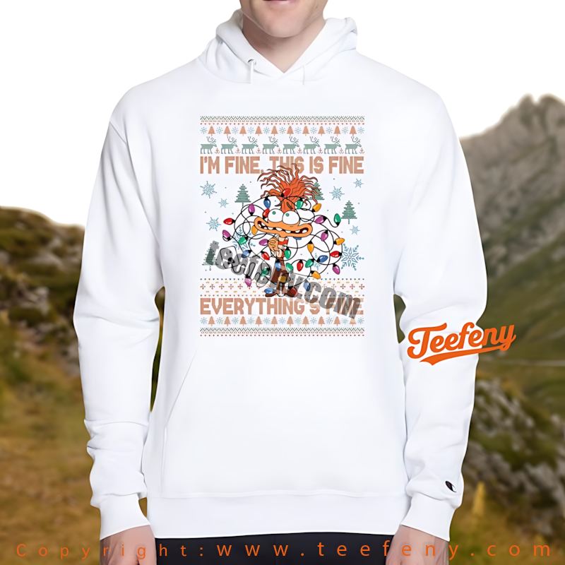 Im Fine This Is Fine Edgy Christmas Lights Hoodie Im Fine This Is Fine Edgy Christmas Lights Hoodie