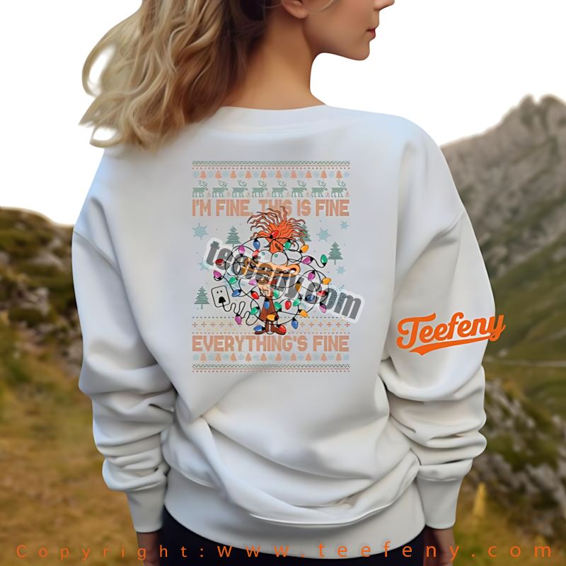 Im Fine This Is Fine Edgy Christmas Lights Long Sleeve Im Fine This Is Fine Edgy Christmas Lights Long Sleeve