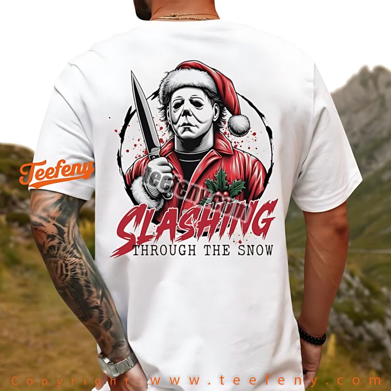 Michael Myers Christmas Shirt Dead Inside But Jolly Af Horror Gift