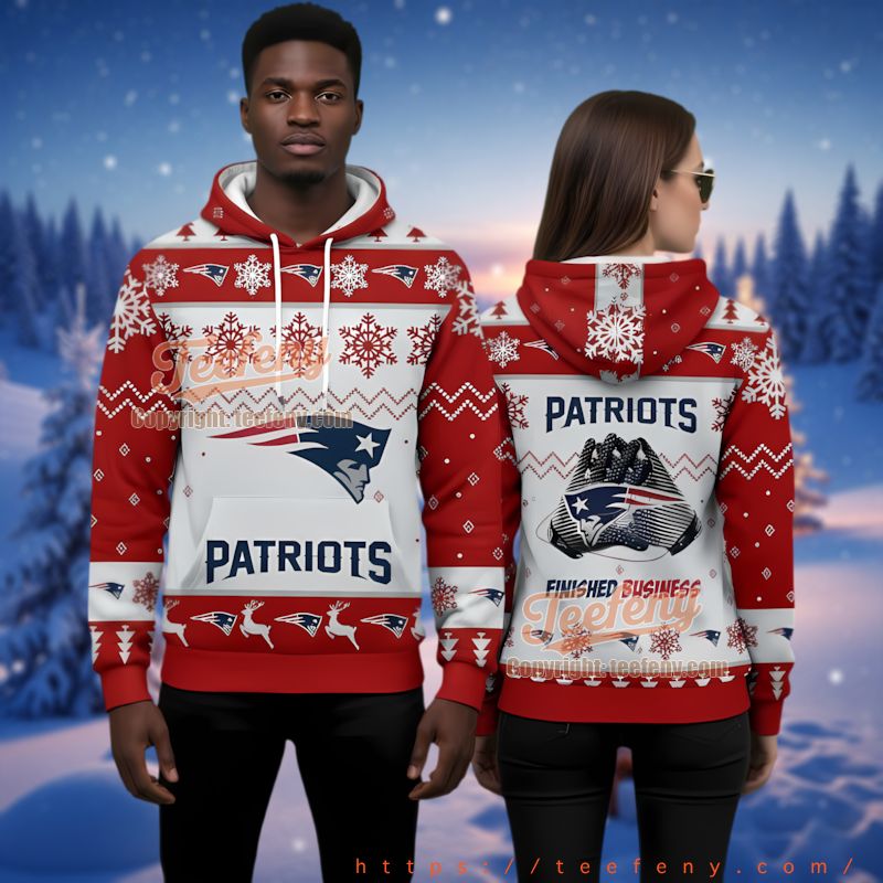 New England Patriots Personalized Ugly Christmas 3D Hoodie Santa Sleigh New England Patriots Personalized Ugly Christmas 3D Hoodie Santa Sleigh