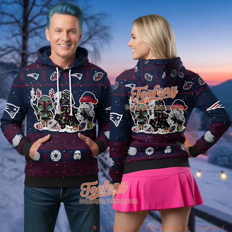 New England Patriots Star Wars Ugly Christmas 3D Hoodie Darth Vader