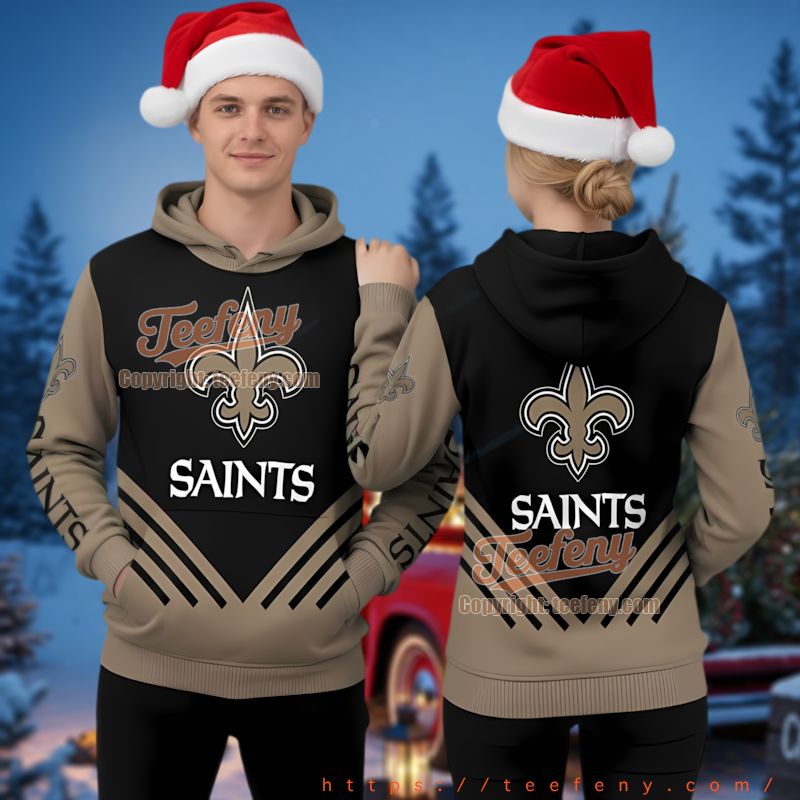 New Orleans Saints Checkerboard Ugly Christmas 3D Hoodie