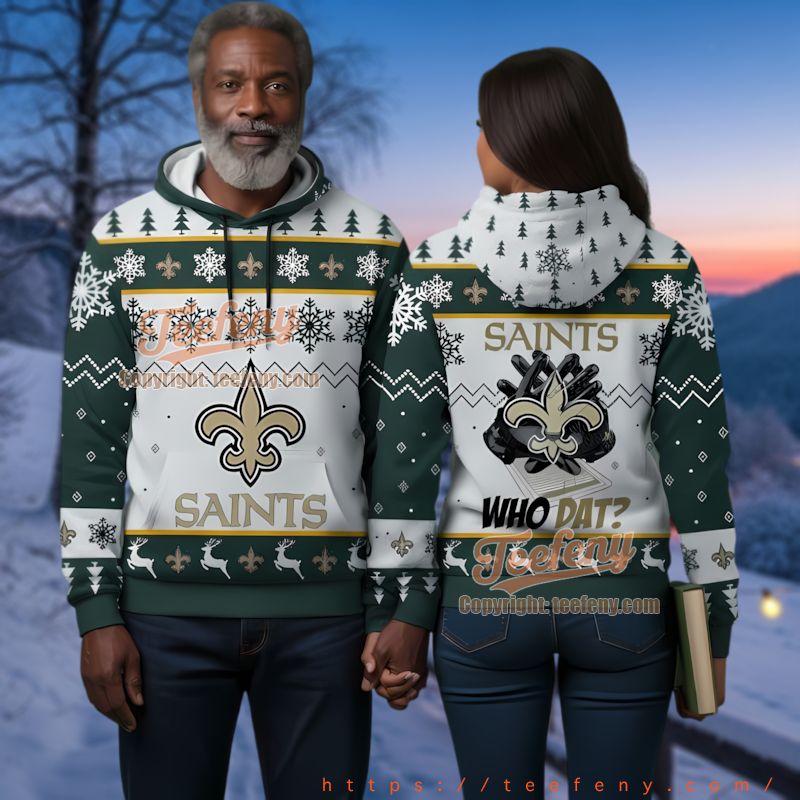 New Orleans Saints Dj Santa Ugly Christmas 3D Hoodie Holiday Party