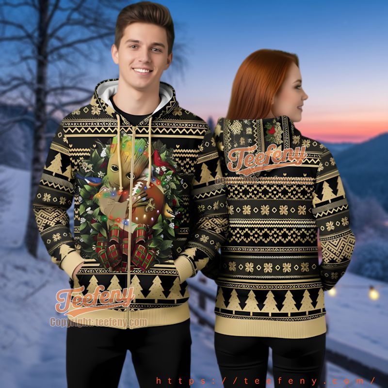 New Orleans Saints Mickey Minnie Mouse Ugly Christmas 3D Hoodie Couple