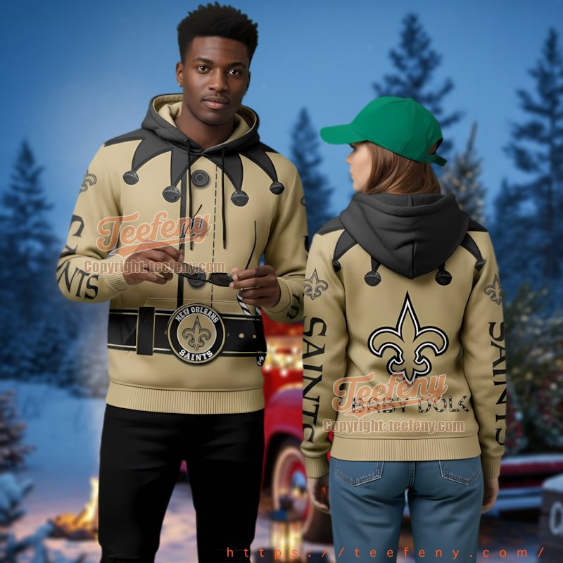 New Orleans Saints Mardi Gras Jester Theme 3D Hoodie