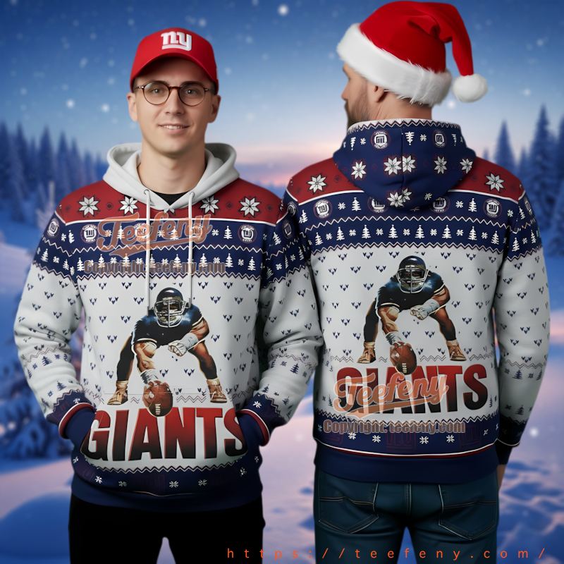 New York Giants Football Player Ugly Christmas 3D Hoodie