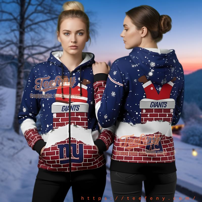 New York Giants Funny Chimney Ugly Christmas 3D Hoodie Xmas Present