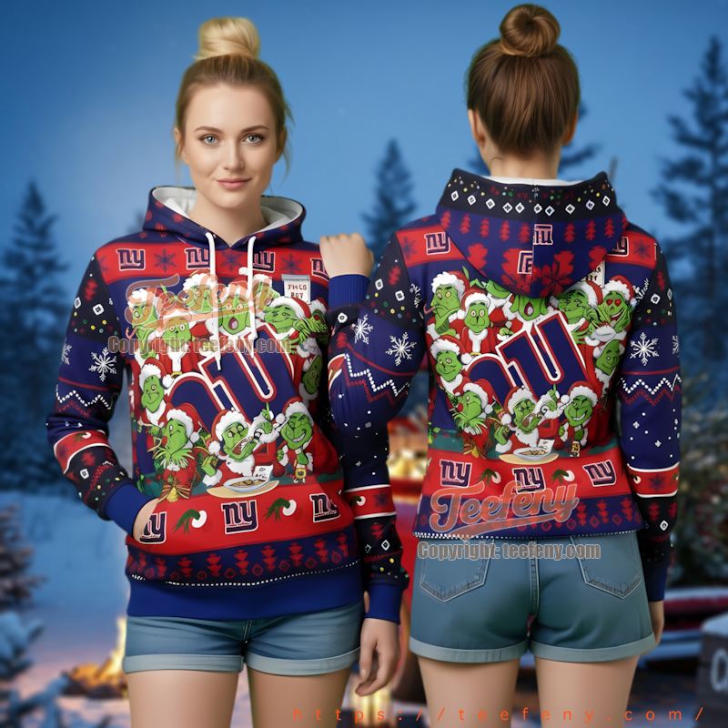 New York Giants Grinch Max Dog Ugly Christmas 3D Hoodie
