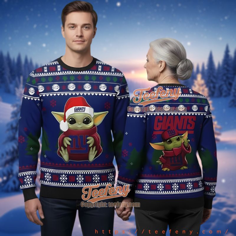 New York Giants Grogu Star Wars Christmas Holiday Sweater Apparel