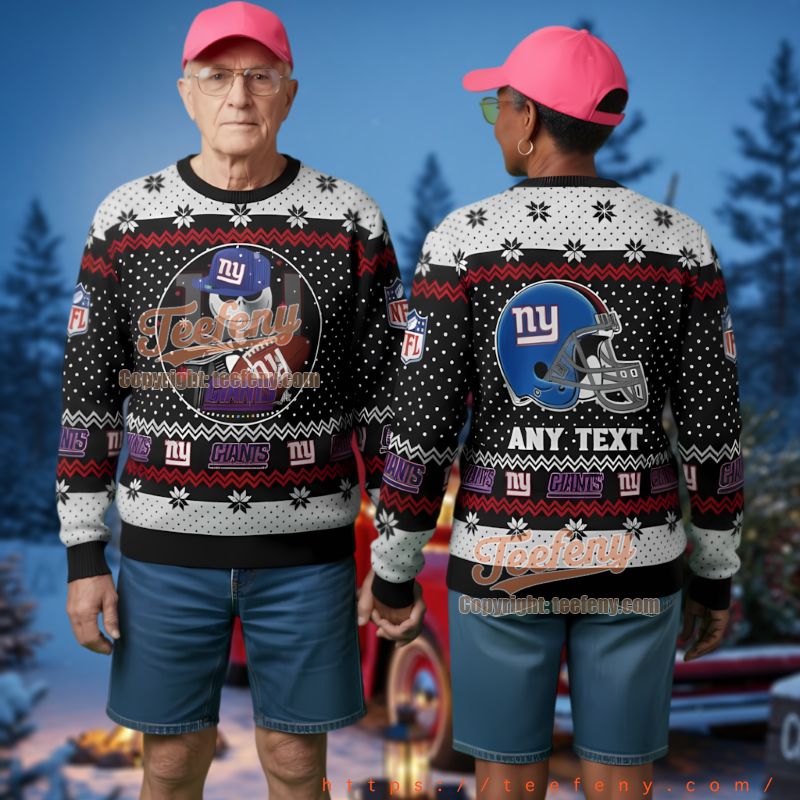 New York Giants Jack Skellington Ugly Christmas Sweater