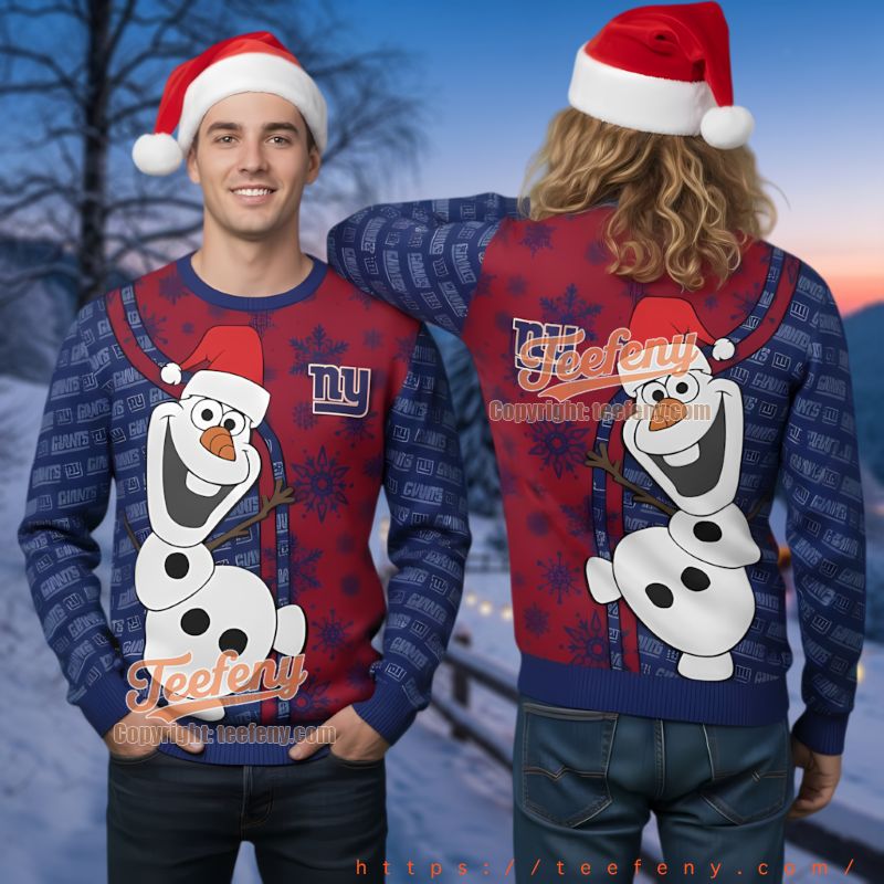 New York Giants Olaf Frozen Disney Ugly Christmas Sweater