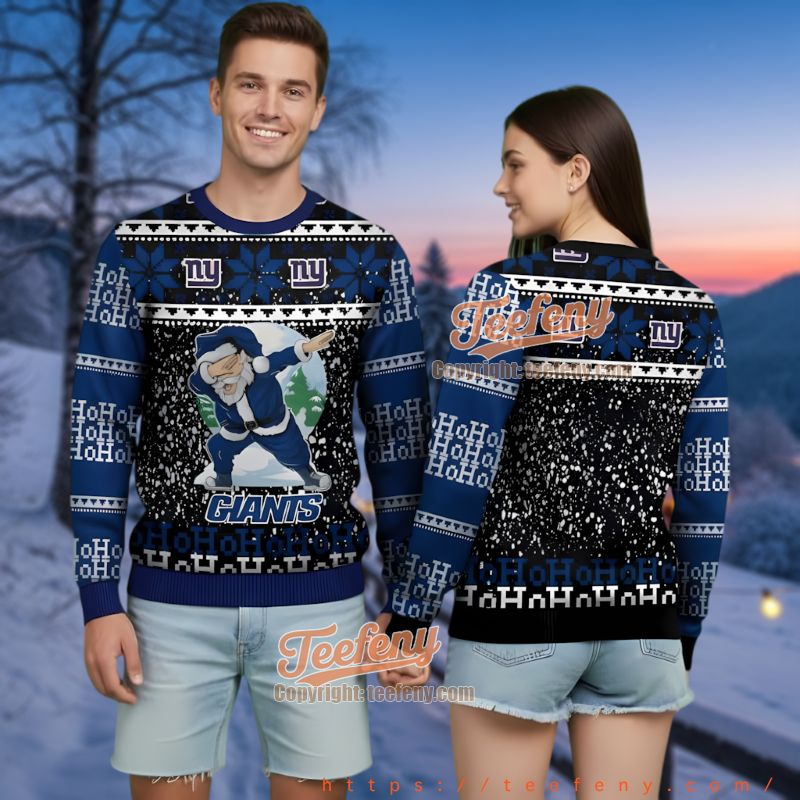 New York Giants Santa Claus Dabbing Ugly Christmas Sweater