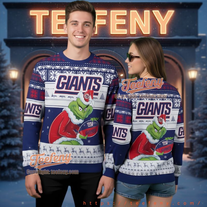 New York Giants Santa Grinch Stole Xmas Ugly Christmas Sweater New York Giants Santa Grinch Stole Xmas Ugly Christmas Sweater